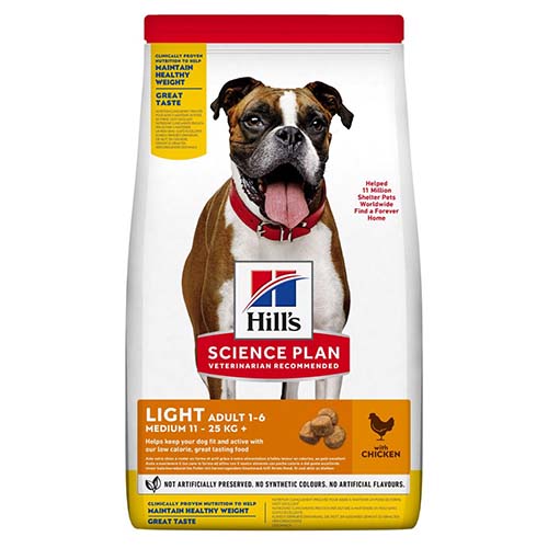 Hill_sSciencePlanLightMediumAdultDogFoodwithChicken14kg.jpg Hill's Science Plan Light Medium Adult Dog Food with Chicken 14kg - Image 1