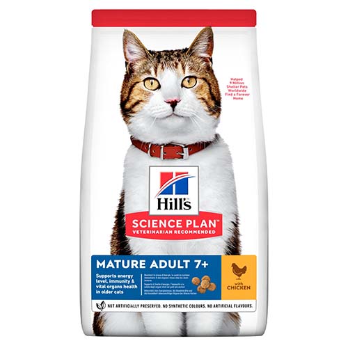 Hill_sSciencePlanMatureCat7_FoodwithChicken3kg.jpg Hill's Science Plan Mature Cat 7+ Food with Chicken 3kg - Image 1