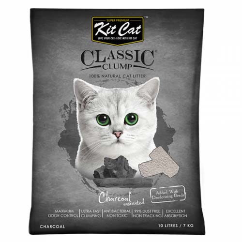 KitCatClassicClumpCharcoal10L.jpg Kit Cat Clumping Cat Litter Charcoal - Image 1