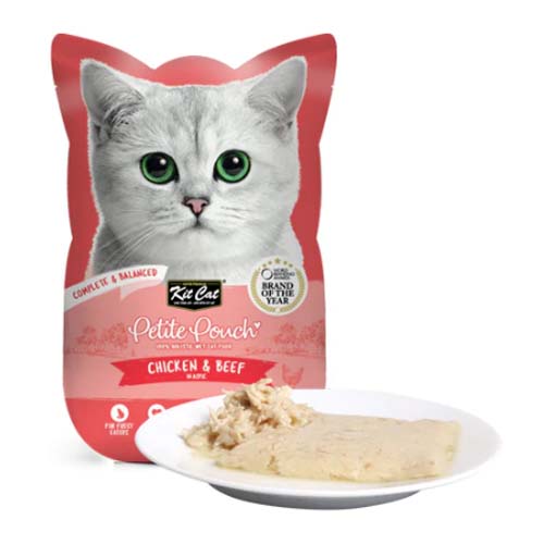 KitCatPetiteChickenandBeefClassic70gPouch.jpg Kit Cat Petite Chicken and Beef Classic 70g Pouch - Image 1