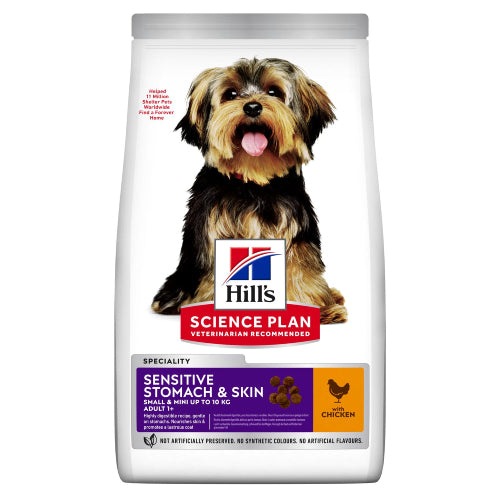 NewProject_82.jpg Hill's Science Plan Sensitive Stomach & Skin Small & Mini Adult Dog Food with Chicken 1.5kg - Image 1