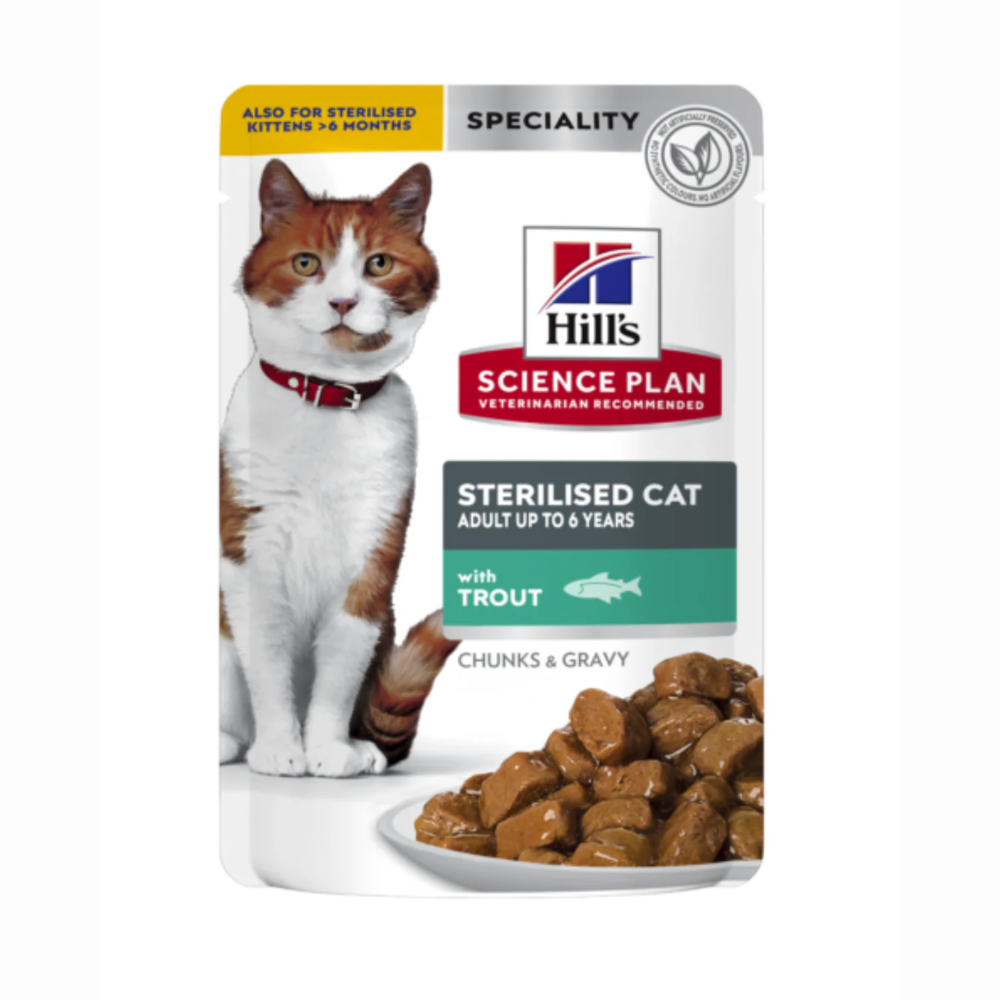 Untitleddesign_99.png Hill's Science Plan Sterilised Cat Trout in Gravy - Image 1