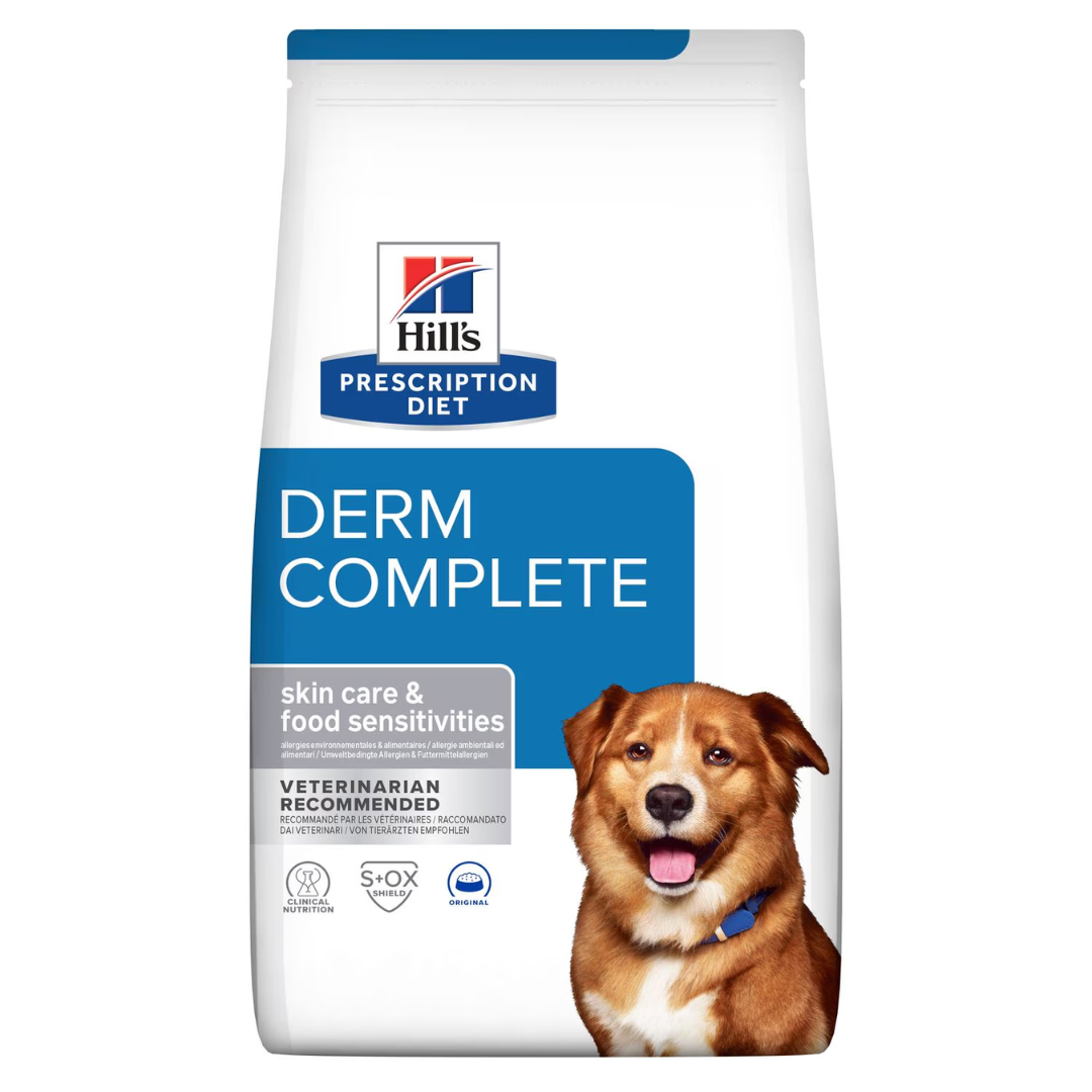 Websitebackgroundforproducts_42.png Hill's Prescription Diet Dog Derm Complete 1.5kg - Image 1